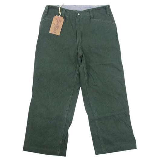 TENDERLOIN テンダーロイン T-BDP PIQUE WASH ウォッシュ加工 ピケ コットン ワークパンツ グリーン系 S【中古】