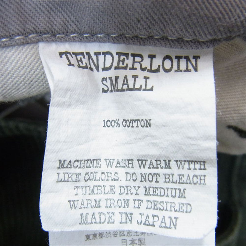 TENDERLOIN テンダーロイン T-BDP PIQUE WASH ウォッシュ加工 ピケ コットン ワークパンツ グリーン系 S【中古】