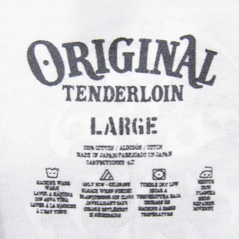 TENDERLOIN テンダーロイン TEE C.Z.Z.M ボルネオスカル 半袖 Tシャツ ホワイト系 L【中古】