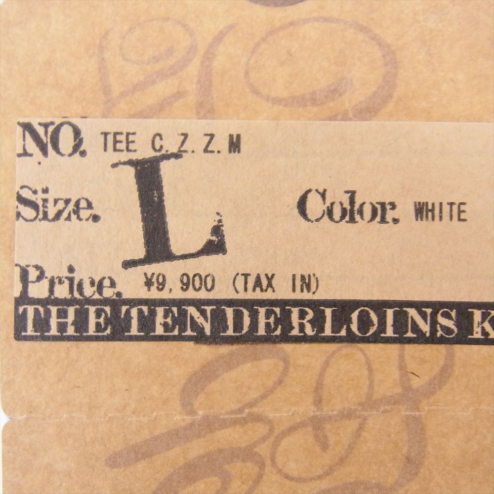 TENDERLOIN テンダーロイン TEE C.Z.Z.M ボルネオスカル 半袖 Tシャツ ホワイト系 L【中古】