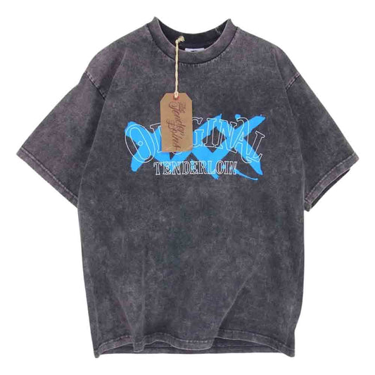 TENDERLOIN テンダーロイン TEE ACID WASH XXX  プリント 半袖 Tシャツ グレー系 L【中古】