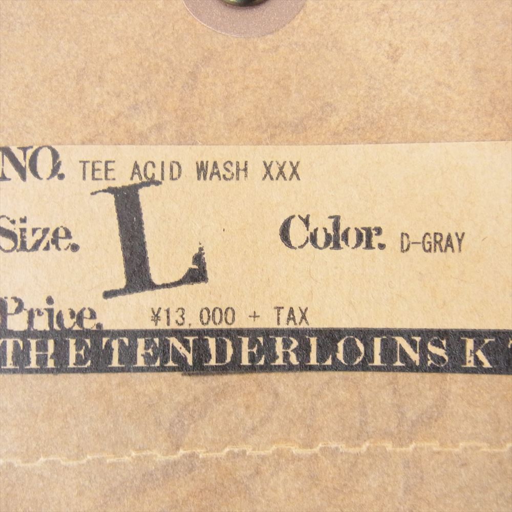 TENDERLOIN テンダーロイン TEE ACID WASH XXX  プリント 半袖 Tシャツ グレー系 L【中古】