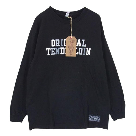 TENDERLOIN テンダーロイン LONG SLEEVE TEE 2A ロゴ プリント 長袖Tシャツ ブラック系 L【中古】