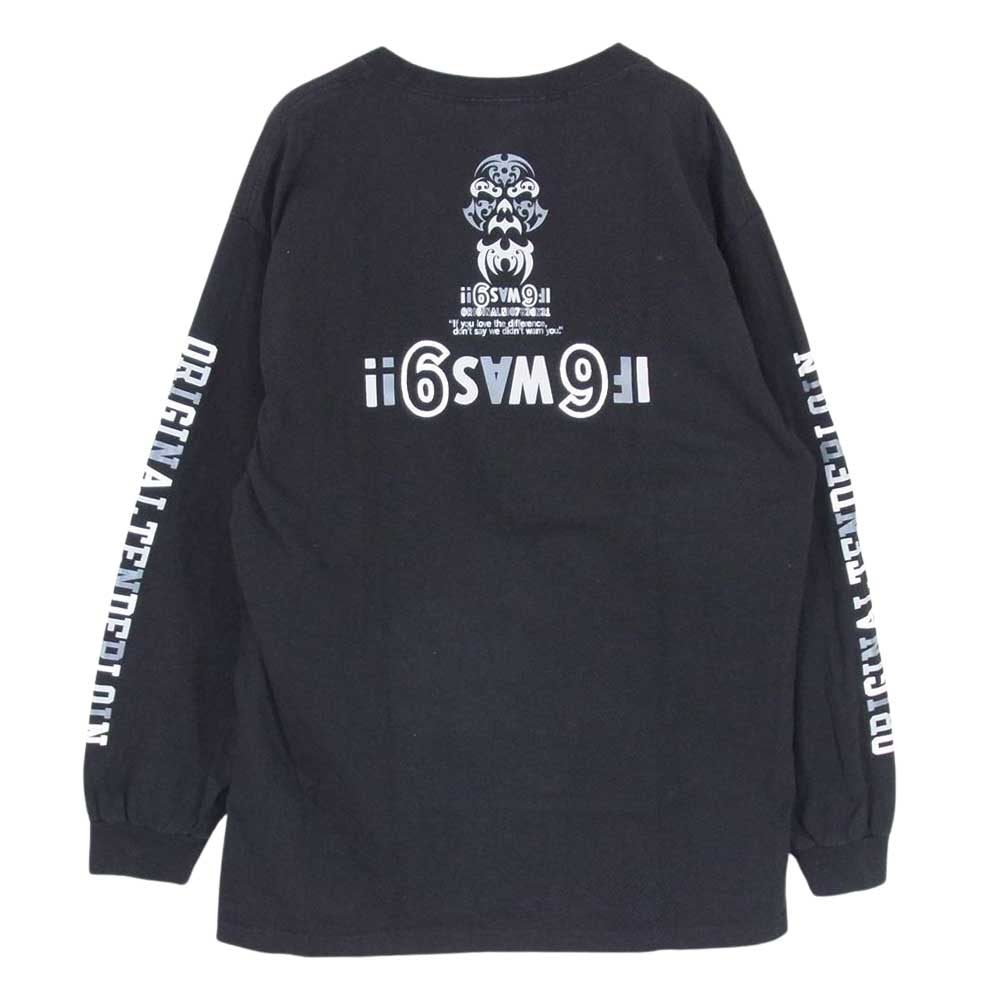 TENDERLOIN テンダーロイン LONG SLEEVE TEE 2A ロゴ プリント 長袖Tシャツ ブラック系 L【中古】