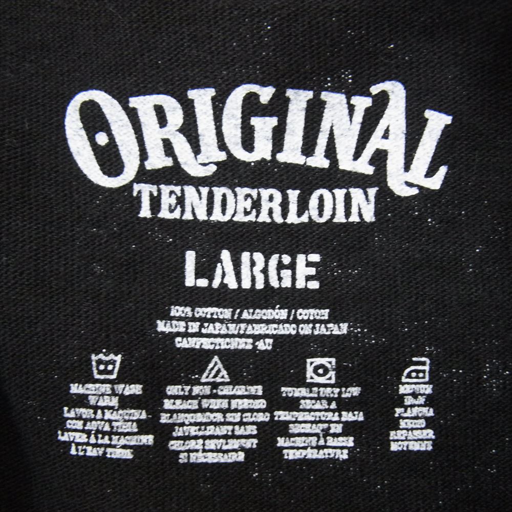 TENDERLOIN テンダーロイン LONG SLEEVE TEE 2A ロゴ プリント 長袖Tシャツ ブラック系 L【中古】