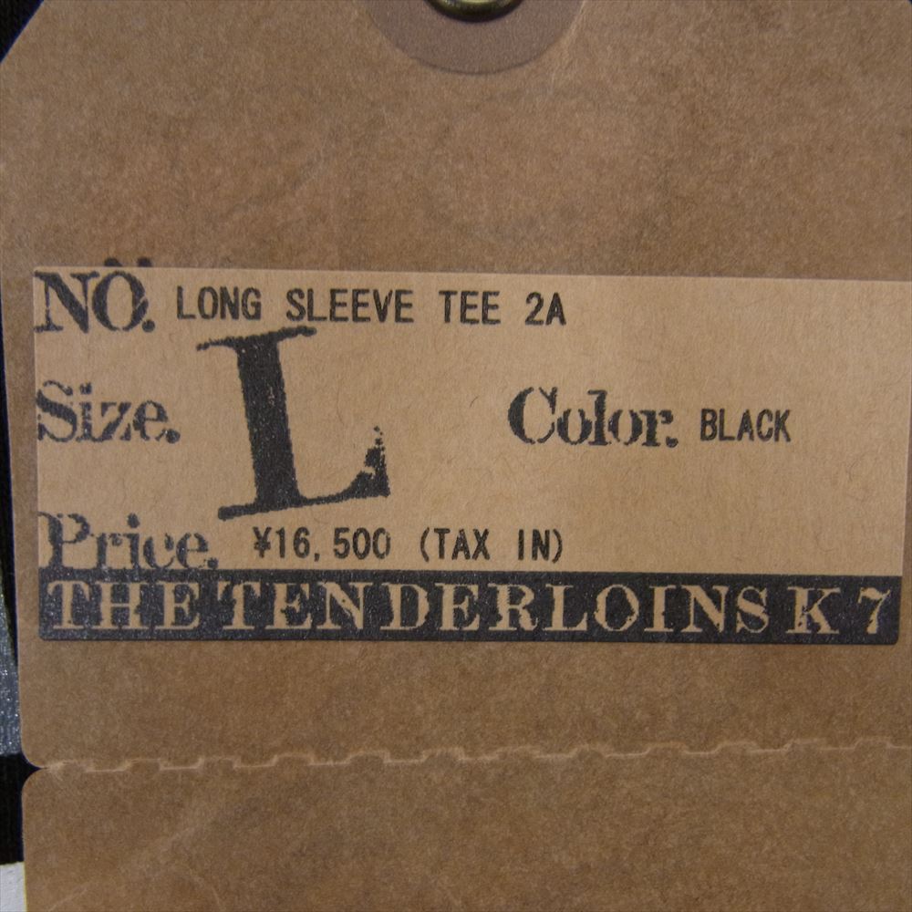 TENDERLOIN テンダーロイン LONG SLEEVE TEE 2A ロゴ プリント 長袖Tシャツ ブラック系 L【中古】