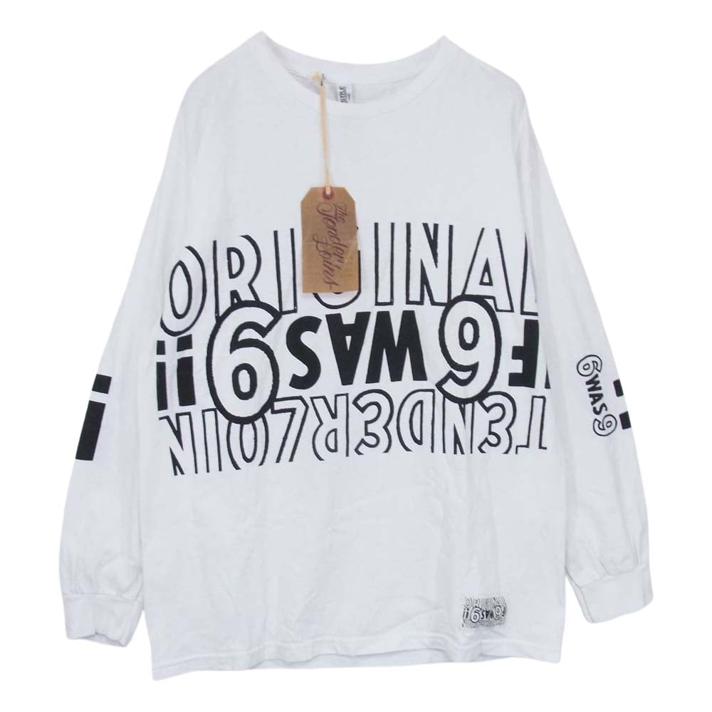 TENDERLOIN テンダーロイン LONG SLEEVE TEE 3A ロゴ プリント 長袖Tシャツ ホワイト系 L【中古】