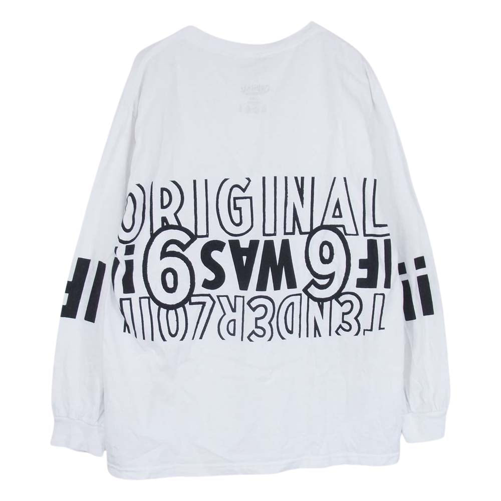TENDERLOIN テンダーロイン LONG SLEEVE TEE 3A ロゴ プリント 長袖Tシャツ ホワイト系 L【中古】