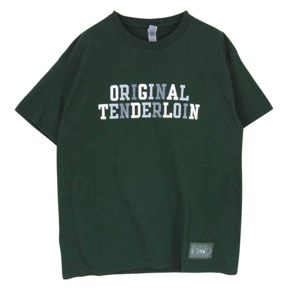 TENDERLOIN テンダーロイン TEE 渋谷店限定 プリント 半袖 Tシャツ グリーン系 L【中古】