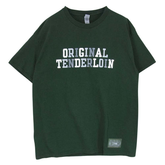TENDERLOIN テンダーロイン TEE 渋谷店限定 プリント 半袖 Tシャツ グリーン系 L【中古】