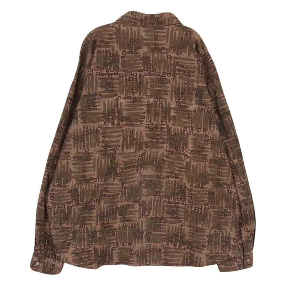 TENDERLOIN テンダーロイン T-PRINT FLANNEL SHT AS 総柄 プリントフランネル 長袖 シャツ ブラウン系 S【中古】