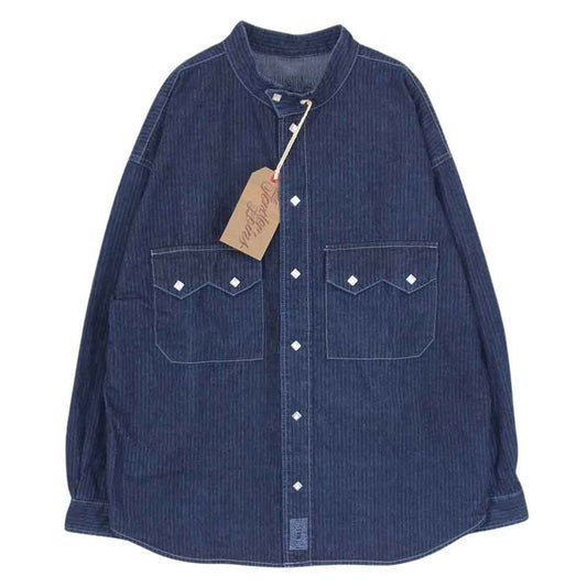 TENDERLOIN テンダーロイン T-DENIM HB SHT SNAP BUTTON デニム シャツ ヘリンボーン スナップ ボタン 長袖 シャツ インディゴブルー系 S【中古】