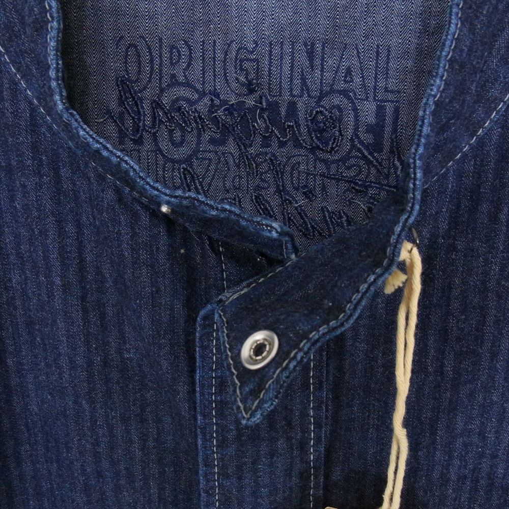TENDERLOIN テンダーロイン T-DENIM HB SHT SNAP BUTTON デニム シャツ ヘリンボーン スナップ ボタン 長袖 シャツ インディゴブルー系 S【中古】