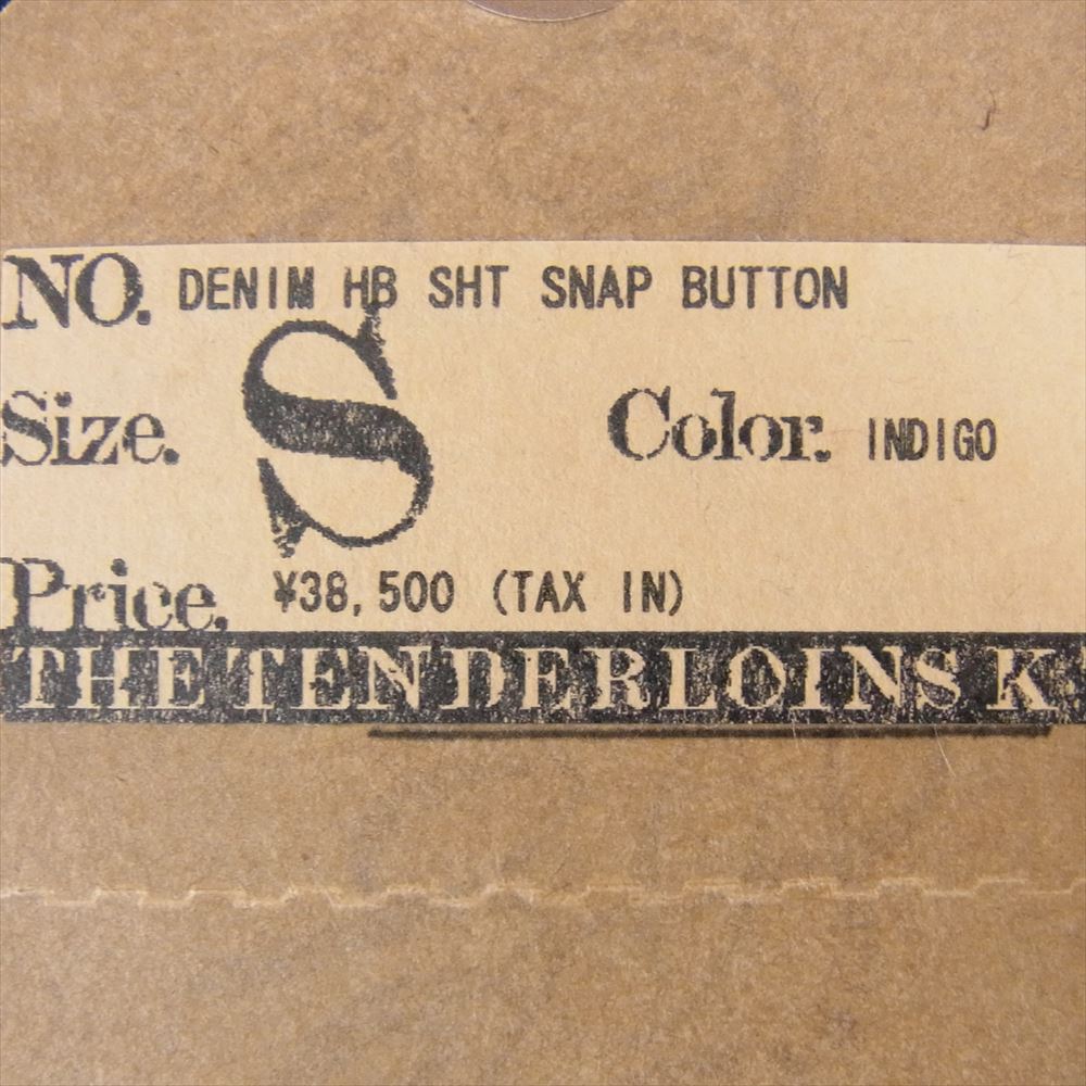 TENDERLOIN テンダーロイン T-DENIM HB SHT SNAP BUTTON デニム シャツ ヘリンボーン スナップ ボタン 長袖 シャツ インディゴブルー系 S【中古】