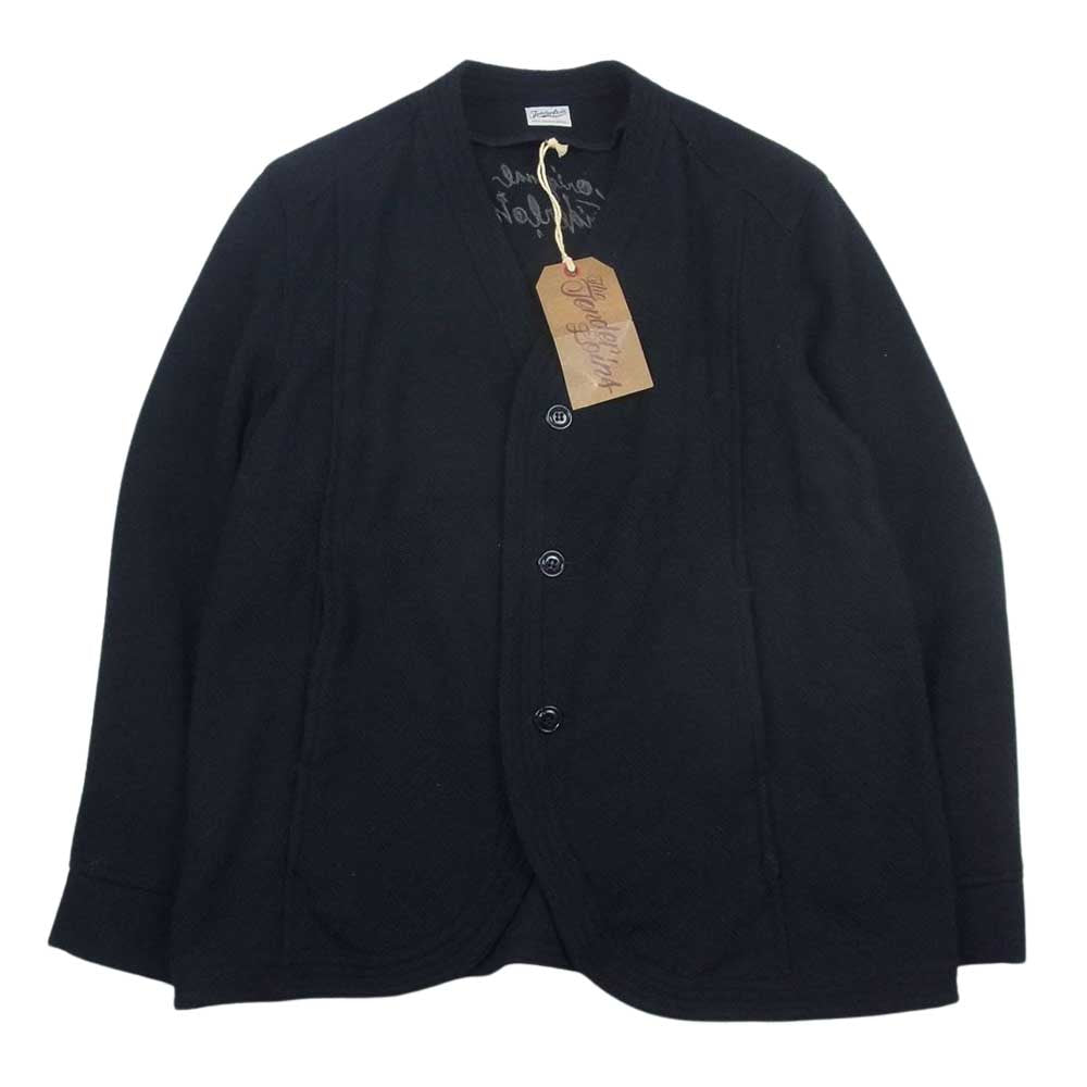 TENDERLOIN テンダーロイン MELTON 3BUTTONS JKT メルトン 3ボタン ノーカラー ウール ジャケット ブラック系 S【中古】