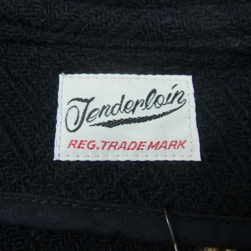 TENDERLOIN テンダーロイン MELTON 3BUTTONS JKT メルトン 3ボタン ノーカラー ウール ジャケット ブラック系 S【中古】