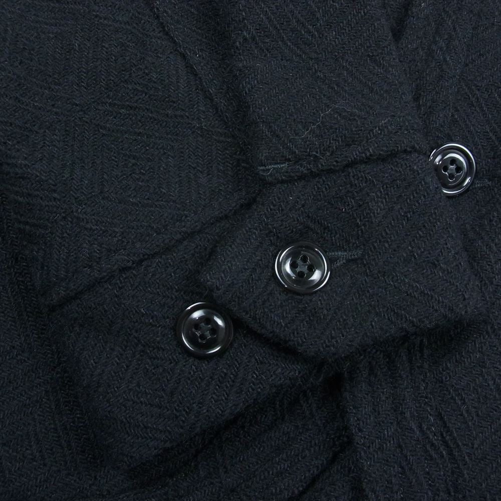 TENDERLOIN テンダーロイン MELTON 3BUTTONS JKT メルトン 3ボタン ノーカラー ウール ジャケット ブラック系 S【中古】