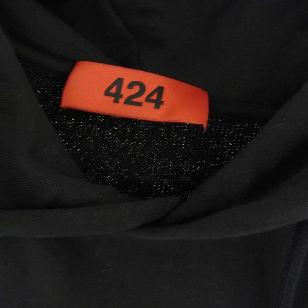 フォートゥーフォー 33424M34 コントラスト スリーブ スウェット 切替 パーカー ブラック系 XS【中古】