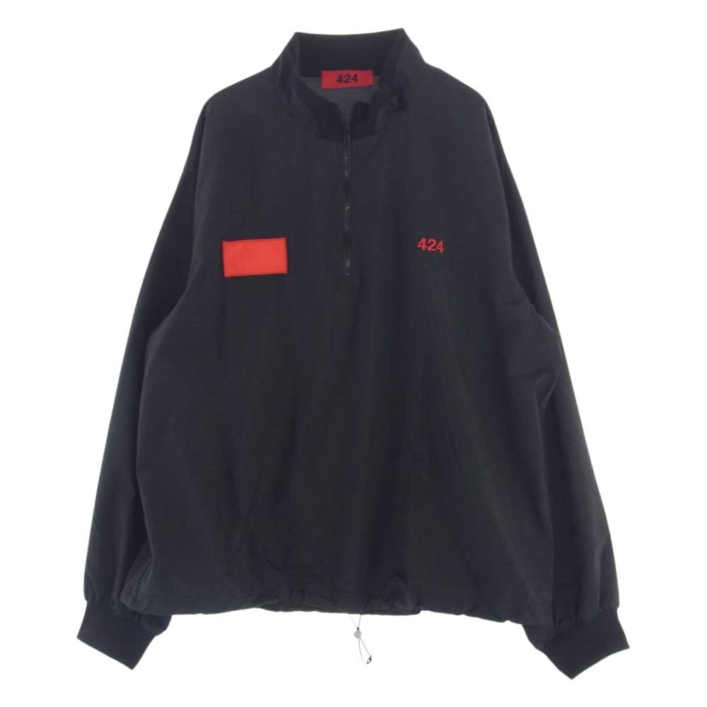 フォートゥーフォー 32424H15 ロゴ ウィンドブレーカー プルオーバ― ナイロン ジャケット ブラック系 S【中古】