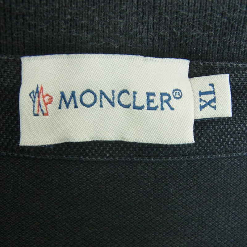 MONCLER モンクレール MAGLIA POLO マグリア ポロ 半袖 シャツ コットン 中国製 ブラック系 ダークグレー系 XL【中古】