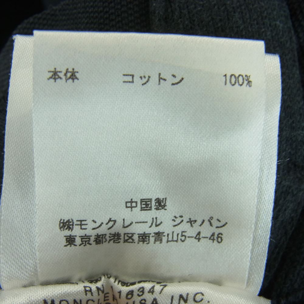 MONCLER モンクレール MAGLIA POLO マグリア ポロ 半袖 シャツ コットン 中国製 ブラック系 ダークグレー系 XL【中古】