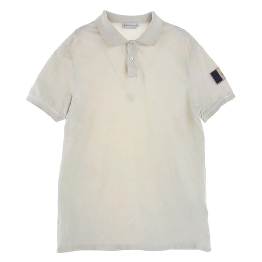 MONCLER モンクレール MAGLIA POLO マグリア ポロ 半袖 シャツ オフホワイト系 L【中古】