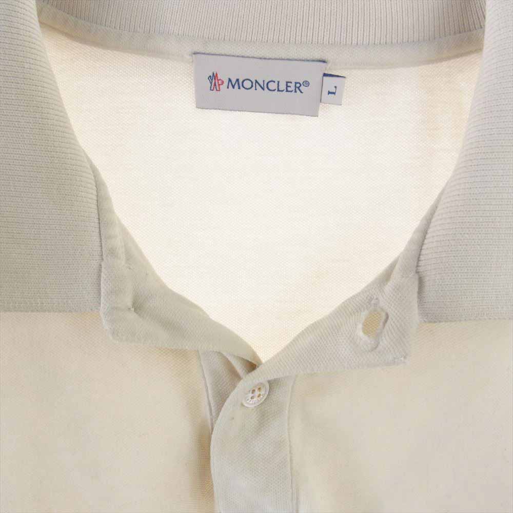 MONCLER モンクレール MAGLIA POLO マグリア ポロ 半袖 シャツ オフホワイト系 L【中古】