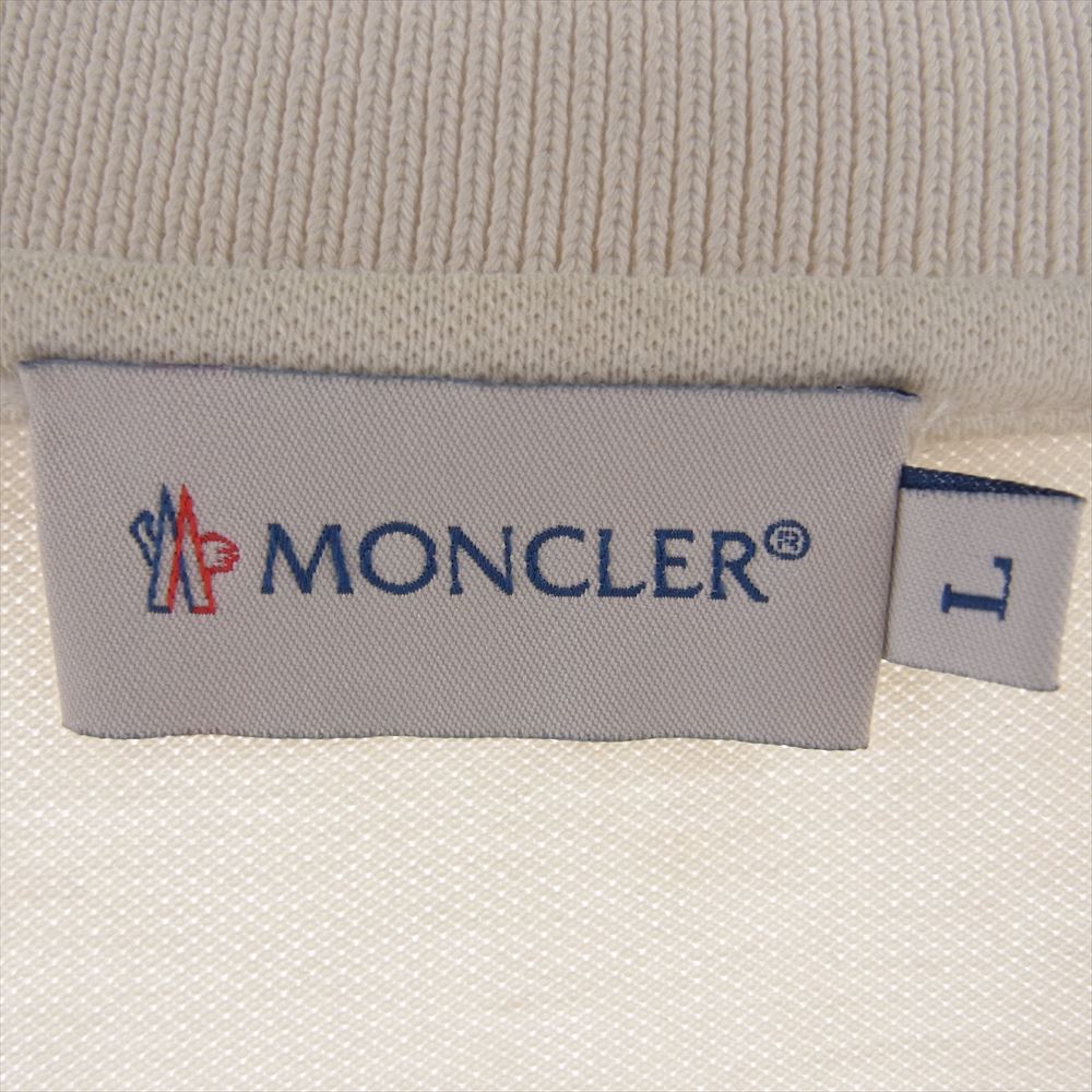 MONCLER モンクレール MAGLIA POLO マグリア ポロ 半袖 シャツ オフホワイト系 L【中古】