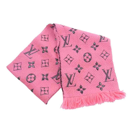 LOUIS VUITTON ルイ・ヴィトン M76070 エシャルプ・ロゴマニア シャイン ピンク モノグラム マフラー ストール ピンク系【中古】