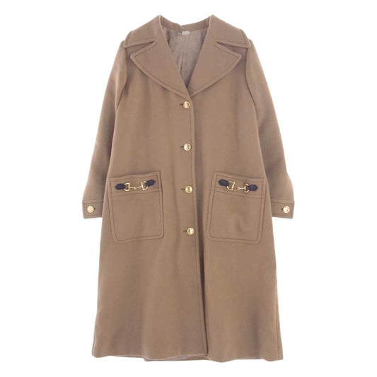 GUCCI グッチ 717707 ホースビット キャメルウール コート ライトブラウン系 38【新古品】【未使用】【中古】