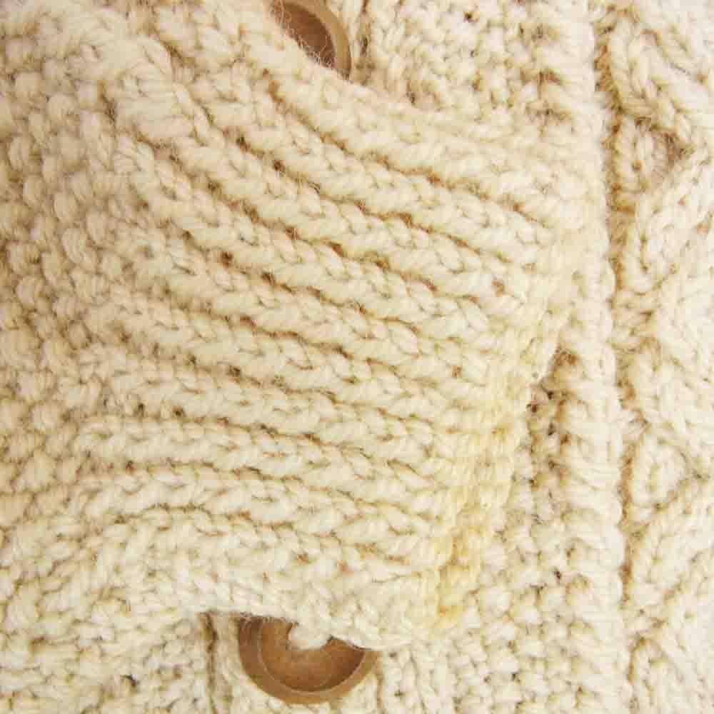 INVERALLAN インバーアラン 茶タグ 3A LUMBER CARDIGAN ランバー カーディガン ケーブル ニット オフホワイト系 サイズ表記無【中古】