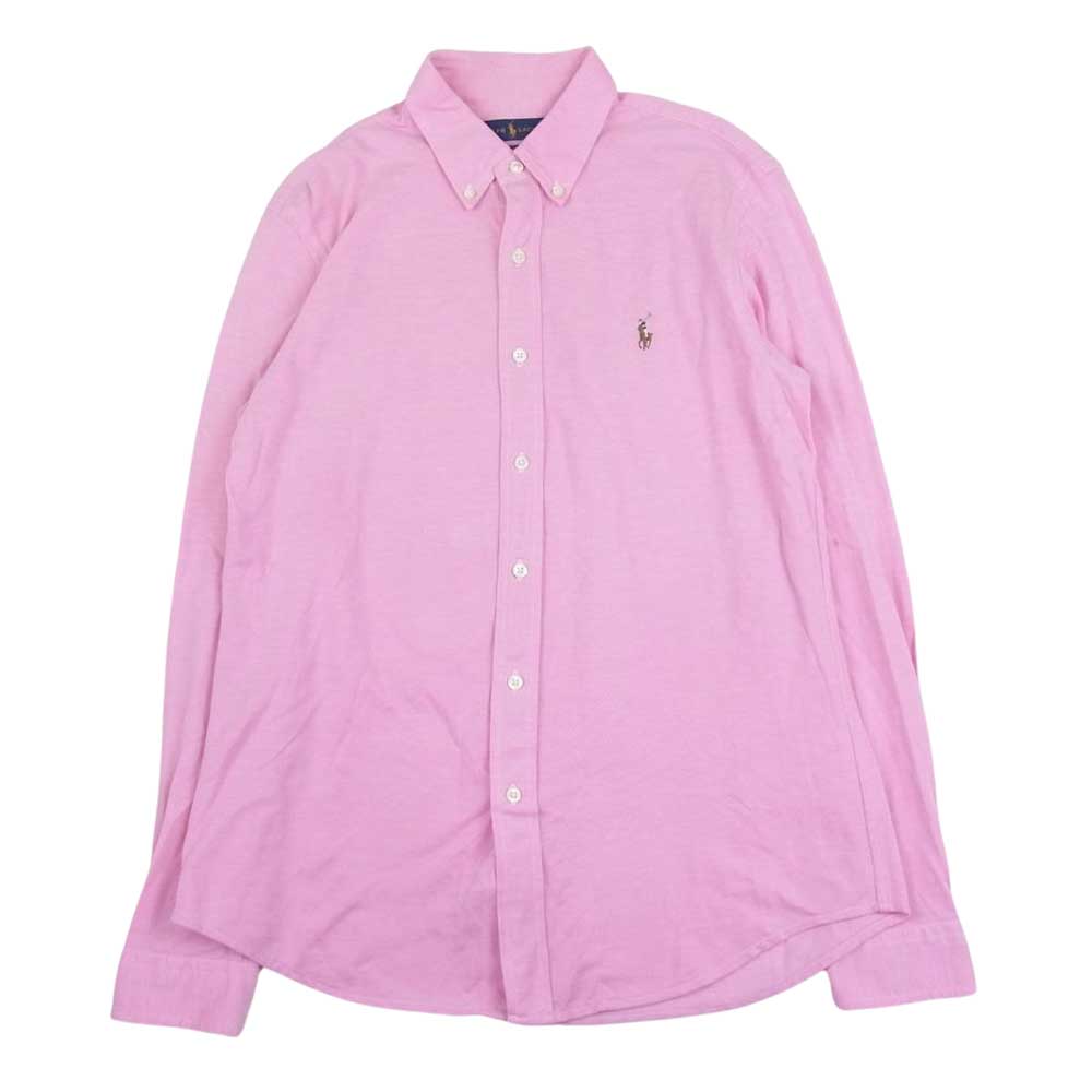 POLO RALPH LAUREN ポロ・ラルフローレン 710577455003 ニット オックスフォード ポニー刺繍 長袖 シャツ  ピンク系 L【中古】