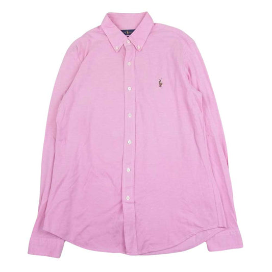 POLO RALPH LAUREN ポロ・ラルフローレン 710577455003 ニット オックスフォード ポニー刺繍 長袖 シャツ  ピンク系 L【中古】