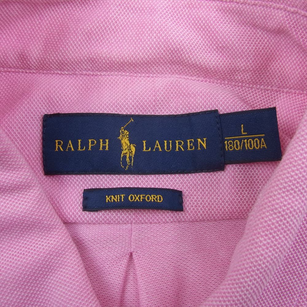 POLO RALPH LAUREN ポロ・ラルフローレン 710577455003 ニット オックスフォード ポニー刺繍 長袖 シャツ  ピンク系 L【中古】