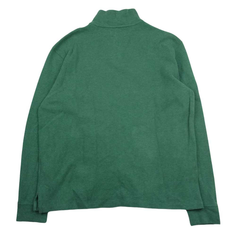 POLO RALPH LAUREN ポロ・ラルフローレン 0485501 ハーフジップ コットン プルオーバー ニット  セーター グリーン系 L【中古】