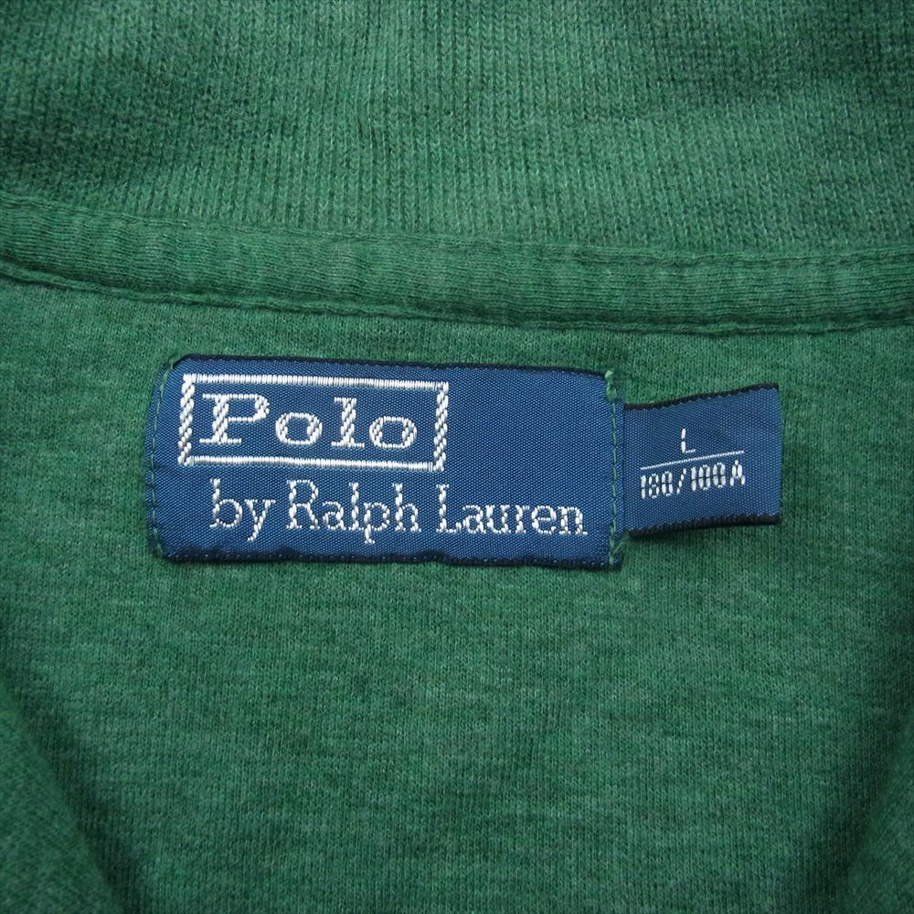 POLO RALPH LAUREN ポロ・ラルフローレン 0485501 ハーフジップ コットン プルオーバー ニット  セーター グリーン系 L【中古】