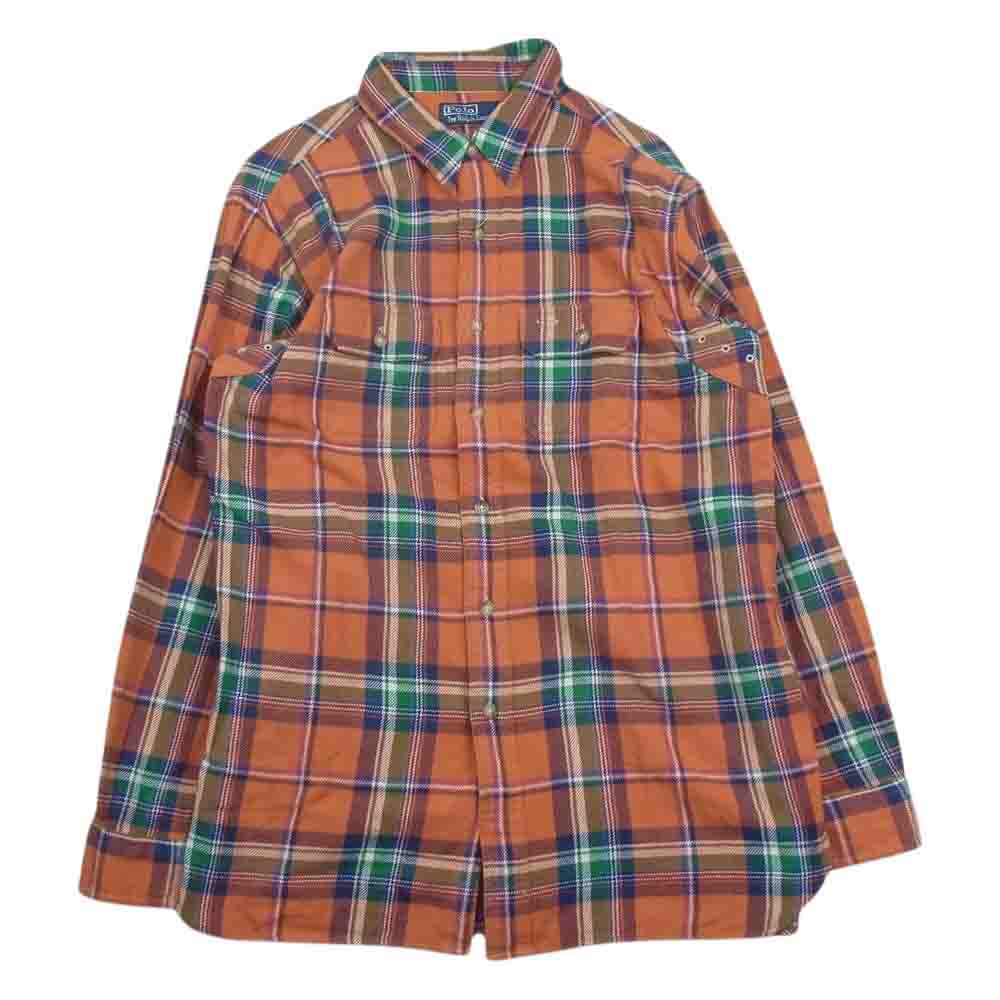 POLO RALPH LAUREN ポロ・ラルフローレン 7936028JJZM フランネル チェック 長袖 シャツ オレンジ系 XL【中古】