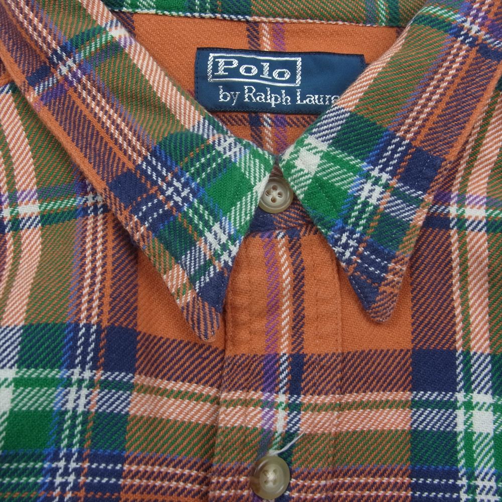 POLO RALPH LAUREN ポロ・ラルフローレン 7936028JJZM フランネル チェック 長袖 シャツ オレンジ系 XL【中古】