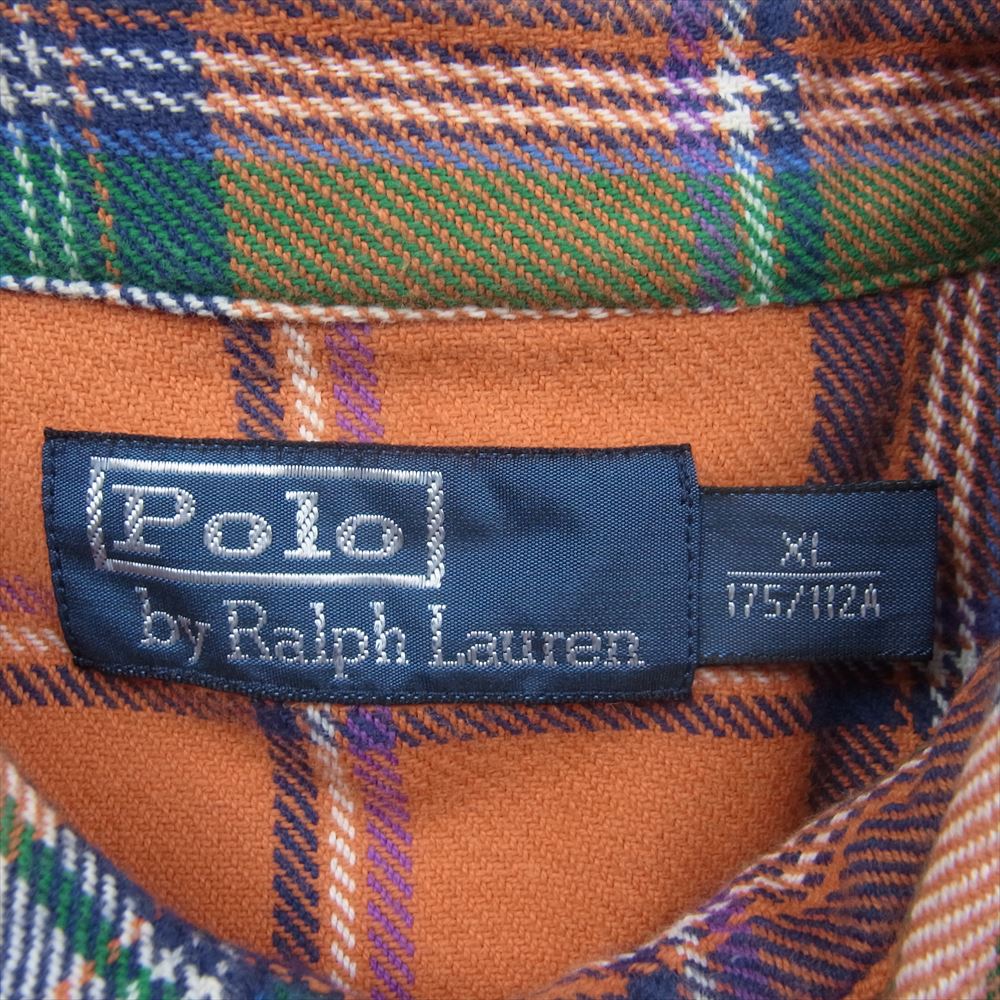 POLO RALPH LAUREN ポロ・ラルフローレン 7936028JJZM フランネル チェック 長袖 シャツ オレンジ系 XL【中古】