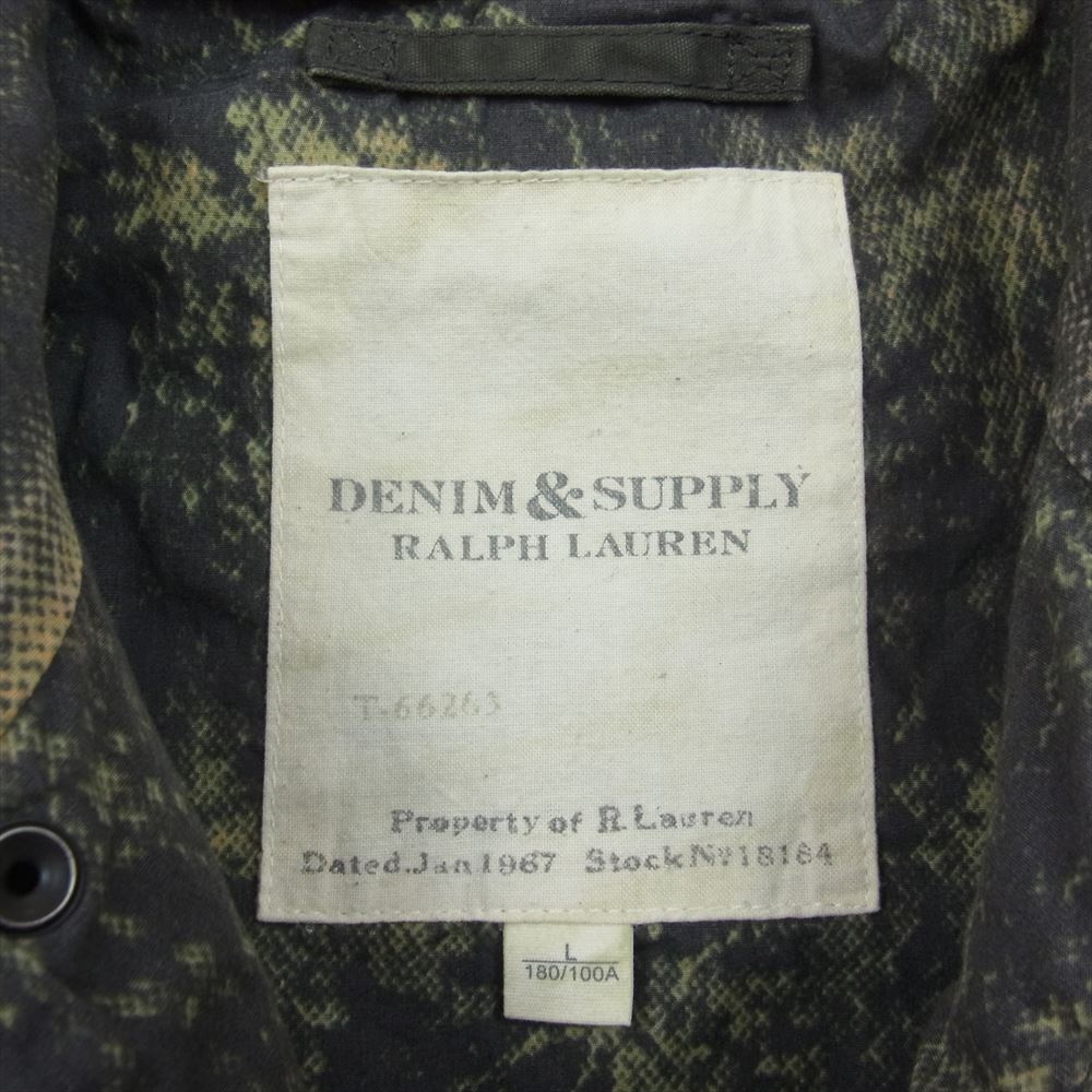 POLO RALPH LAUREN ポロ・ラルフローレン 7282105RNCT Denim & Supply 裏地 総柄 ミリタリージャケット カーキ系 L【中古】