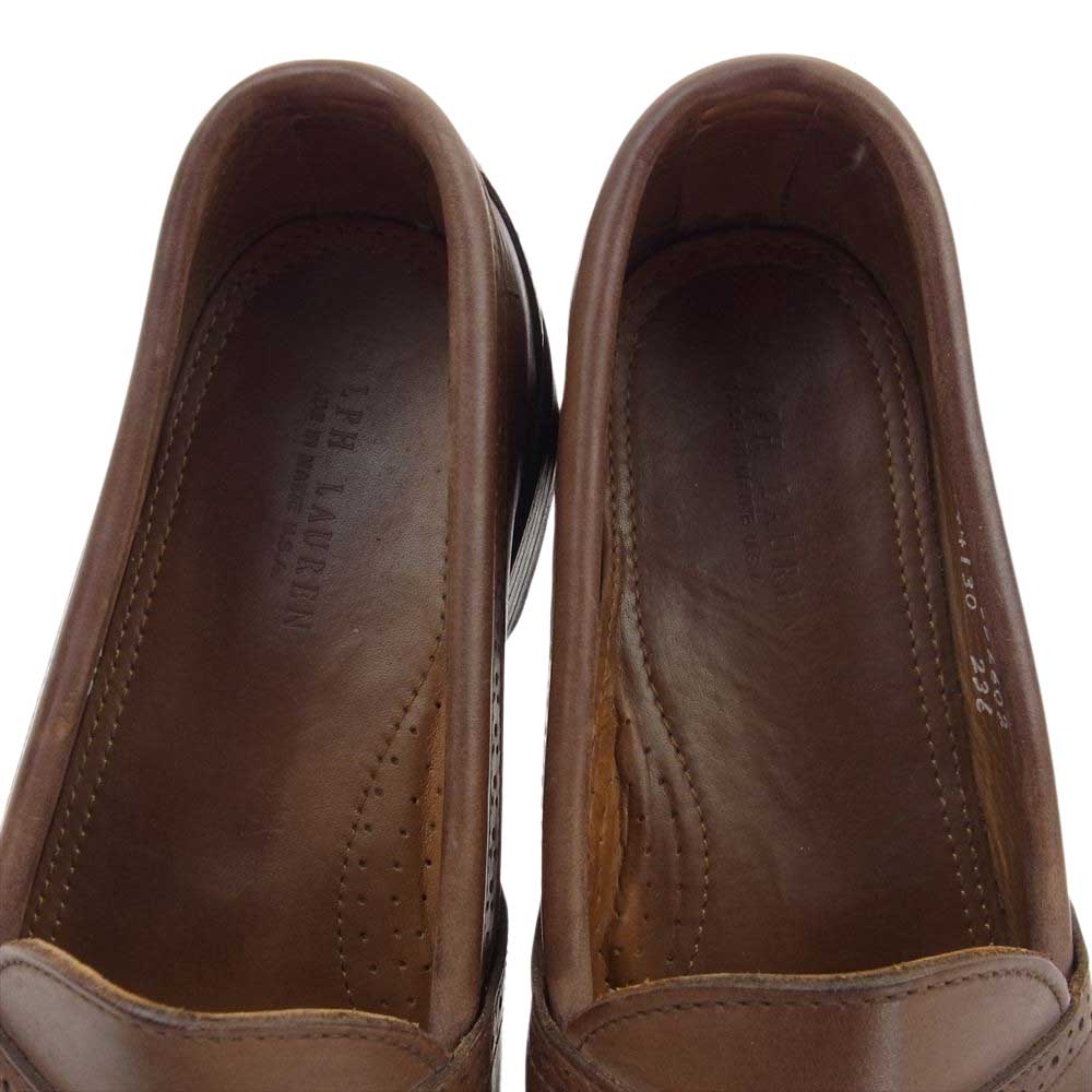 POLO RALPH LAUREN ポロ・ラルフローレン 052602 アメリカ製 コインローファー ブラウン系 US 7E【中古】