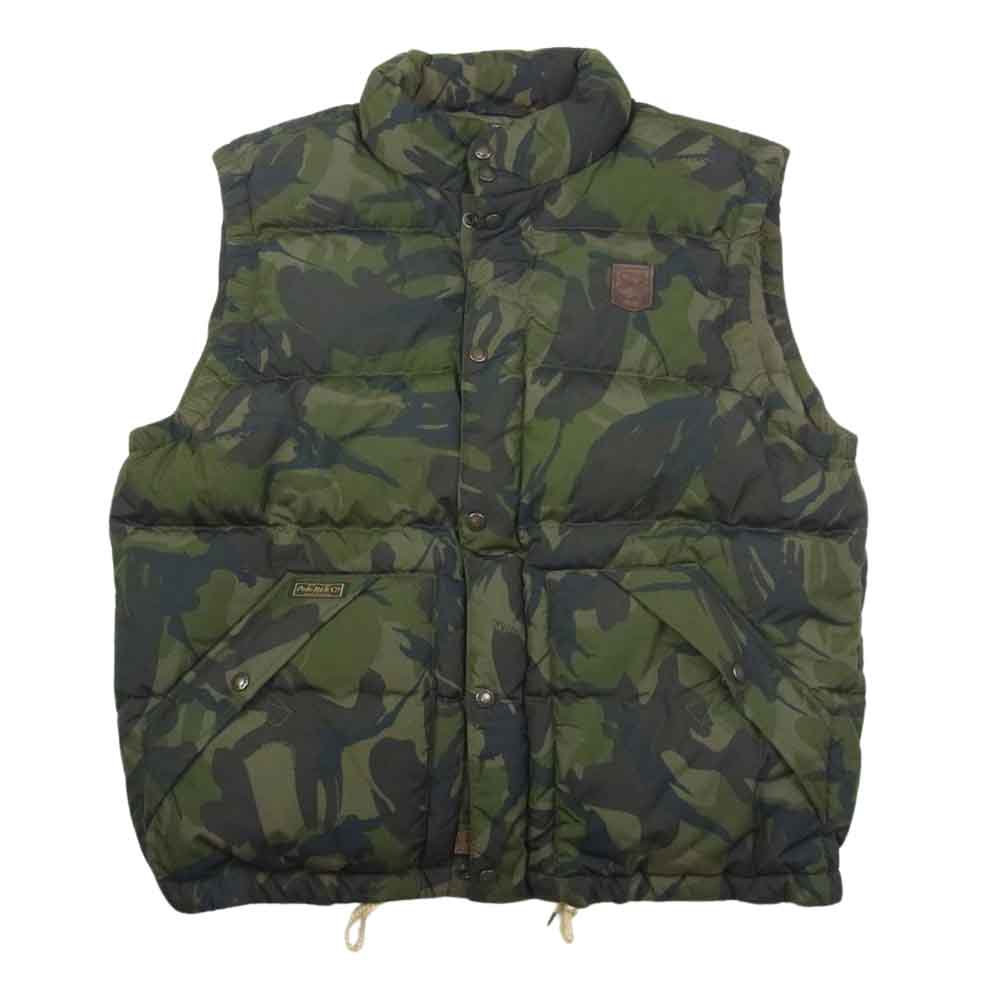 POLO RALPH LAUREN ポロ・ラルフローレン 7287029EDT カモフラ柄 ジップアップ ダウンベスト  カーキ系 XL【中古】