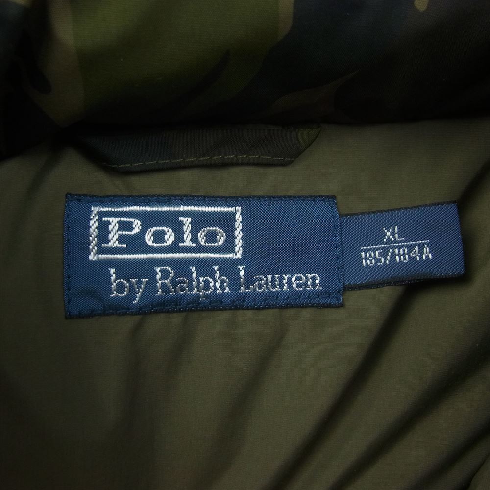 POLO RALPH LAUREN ポロ・ラルフローレン 7287029EDT カモフラ柄 ジップアップ ダウンベスト  カーキ系 XL【中古】