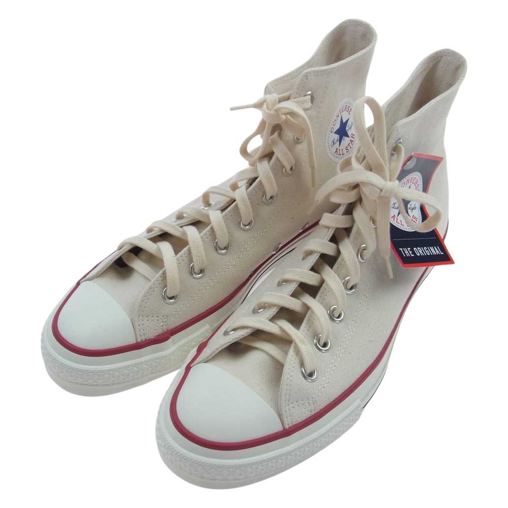 CONVERSE コンバース ALLSTAR CANVAS J HI Made In Japan 日本製 オールスター ハイカット キャンバス スニーカー ホワイト系 27.5【新古品】【未使用】【中古】