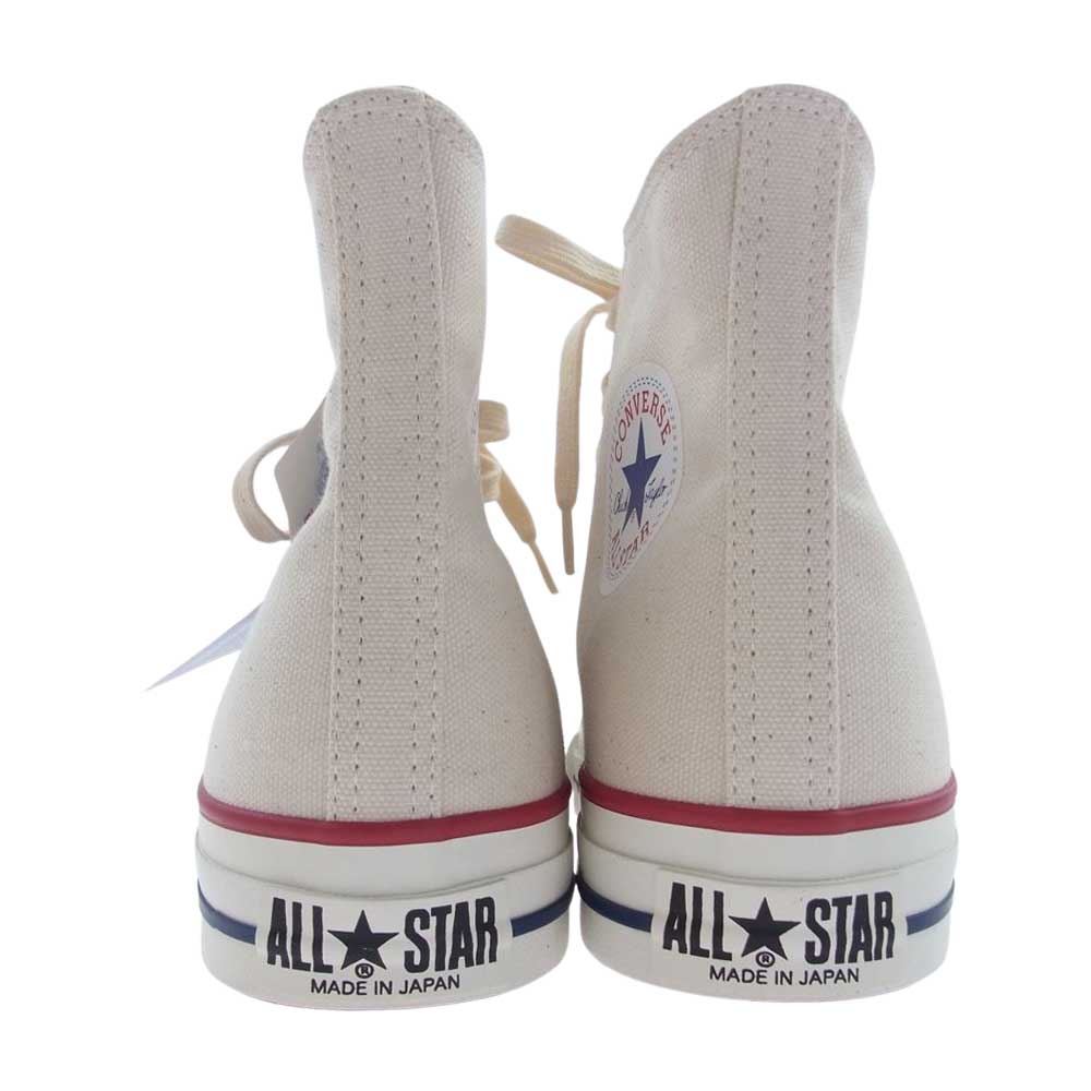 CONVERSE コンバース ALLSTAR CANVAS J HI Made In Japan 日本製 オールスター ハイカット キャンバス スニーカー ホワイト系 27.5【新古品】【未使用】【中古】