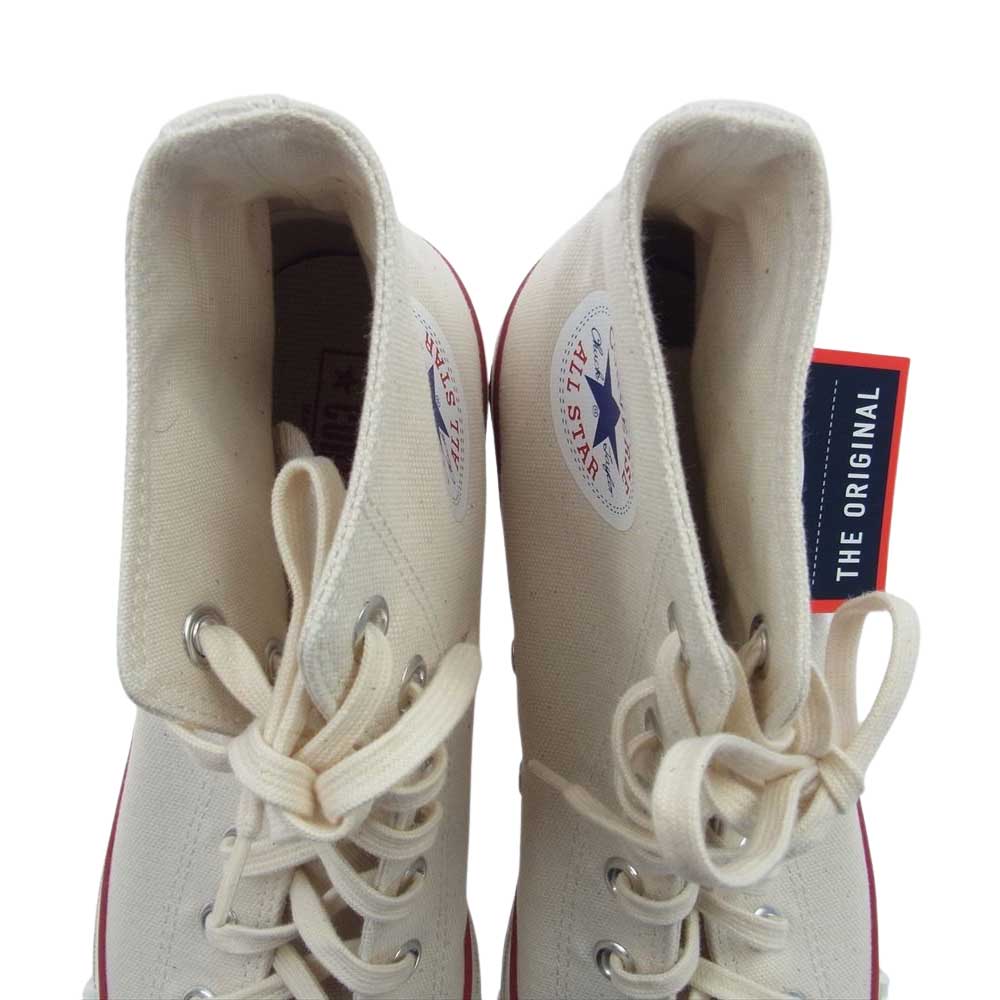 CONVERSE コンバース ALLSTAR CANVAS J HI Made In Japan 日本製 オールスター ハイカット キャンバス スニーカー ホワイト系 27.5【新古品】【未使用】【中古】