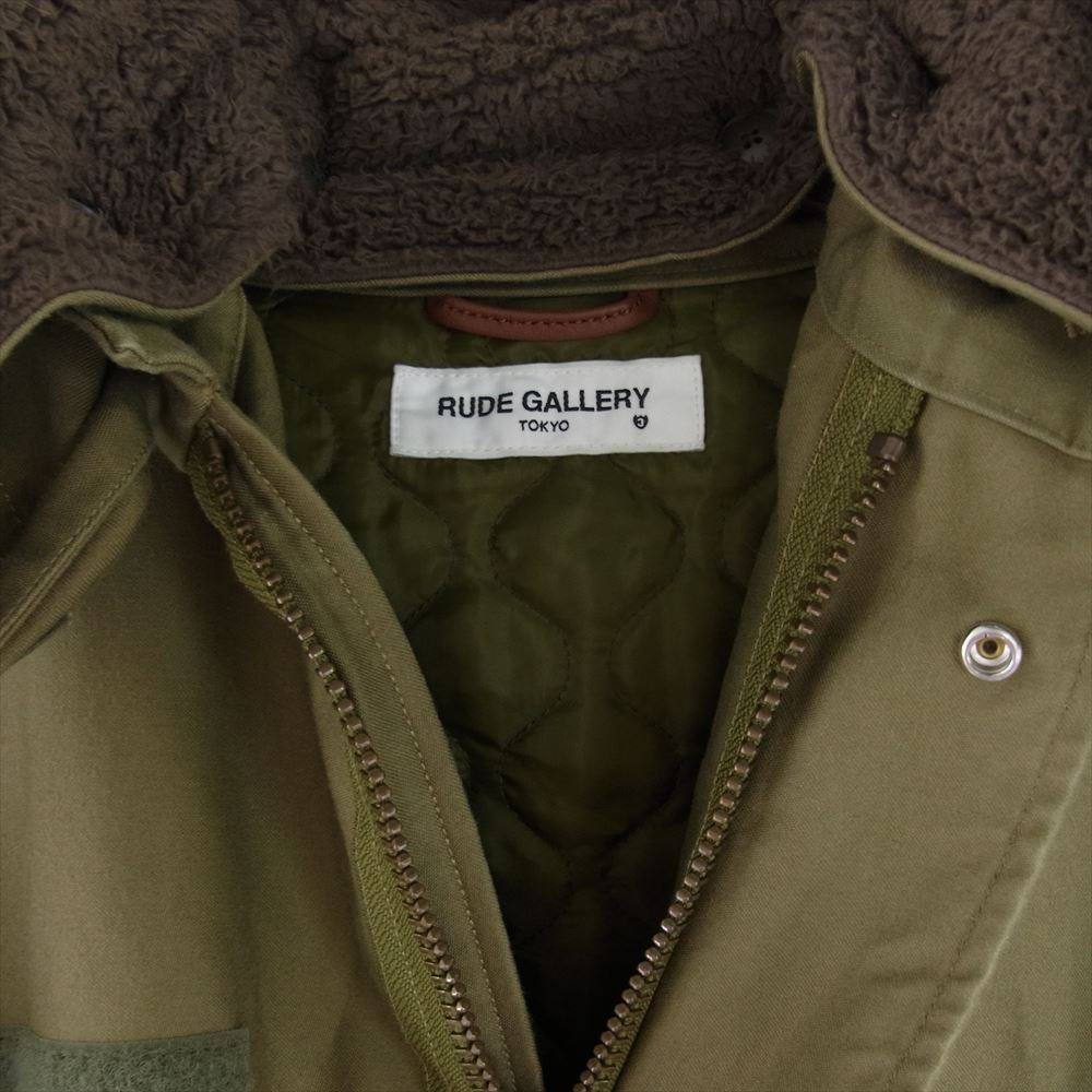 RUDE GALLERY ルードギャラリー 16AW THE BLACK RUDE OVER DUB M-65 モッズ フィッシュテール コート カーキ系 3【中古】
