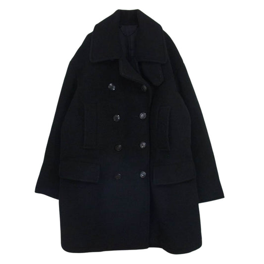 markaware マーカウェア ウール ロング Pコート ブラック系 2【中古】