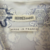 HERMES エルメス マルジェラ期 FEUX DE L'HIVER 冬の火 ノルディック柄 雪 結晶 100％ 長袖 シャツ グレー系 42【中古】