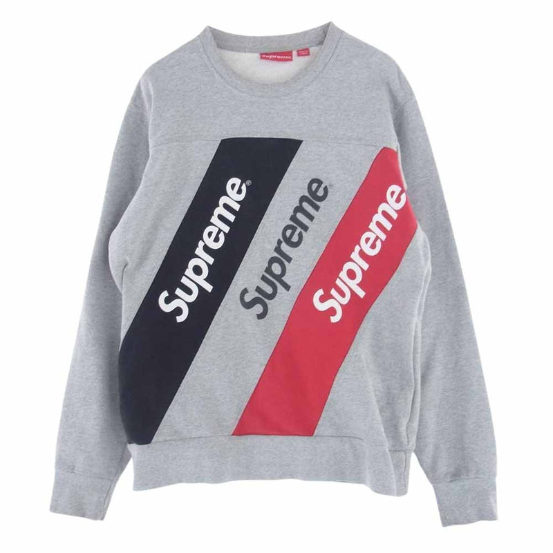 Supreme シュプリーム 15SS Athletic Split Crewneck アスレチック スプリット クルーネック スウェット グレー系 M【中古】